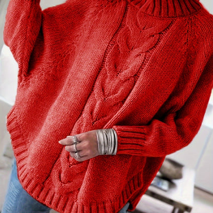 Warme Oversized Kabeltrui Voor Dames Met Col