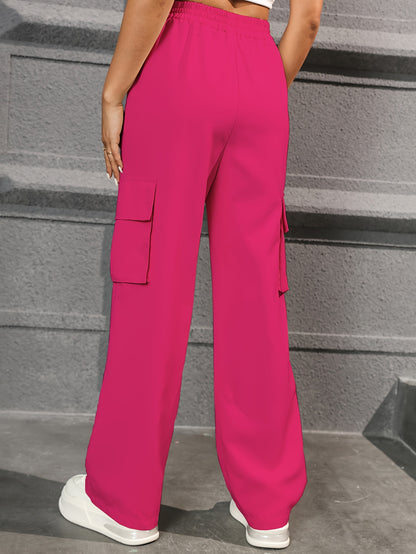 Comfortabele Cargo Broek Voor Vrouwen Met Elastische Taille En Ruime Zakken