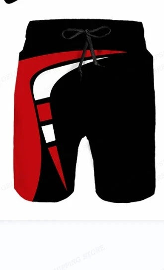 Heren Zomer Zwembroek Met Trekkoord En Grafisch Design