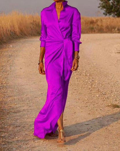 Bianca - Wikkel Maxi-jurk met Gedrapeerde Taille