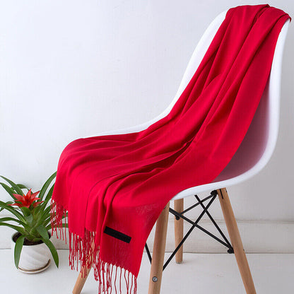 Elegante Winterse Zachte Sjaal met Extra Lange Franjes