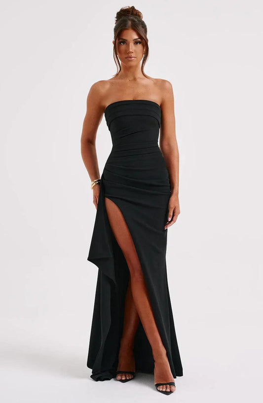Amara – Elegante maxi feestjurk met hoge split