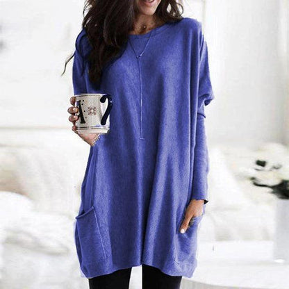 Dames mini winter jurk met zakken