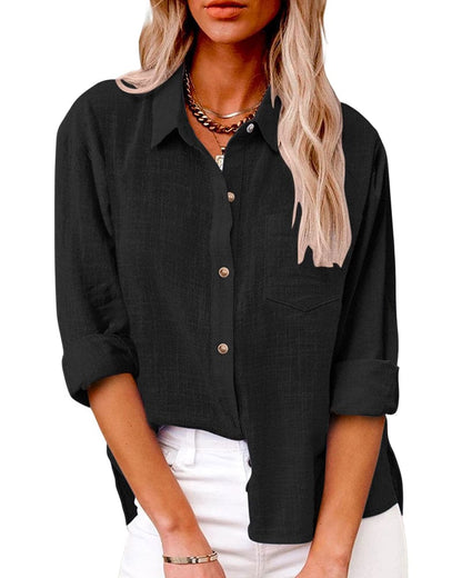Luchtige Zomer Dames Blouse Met Knoopsluiting