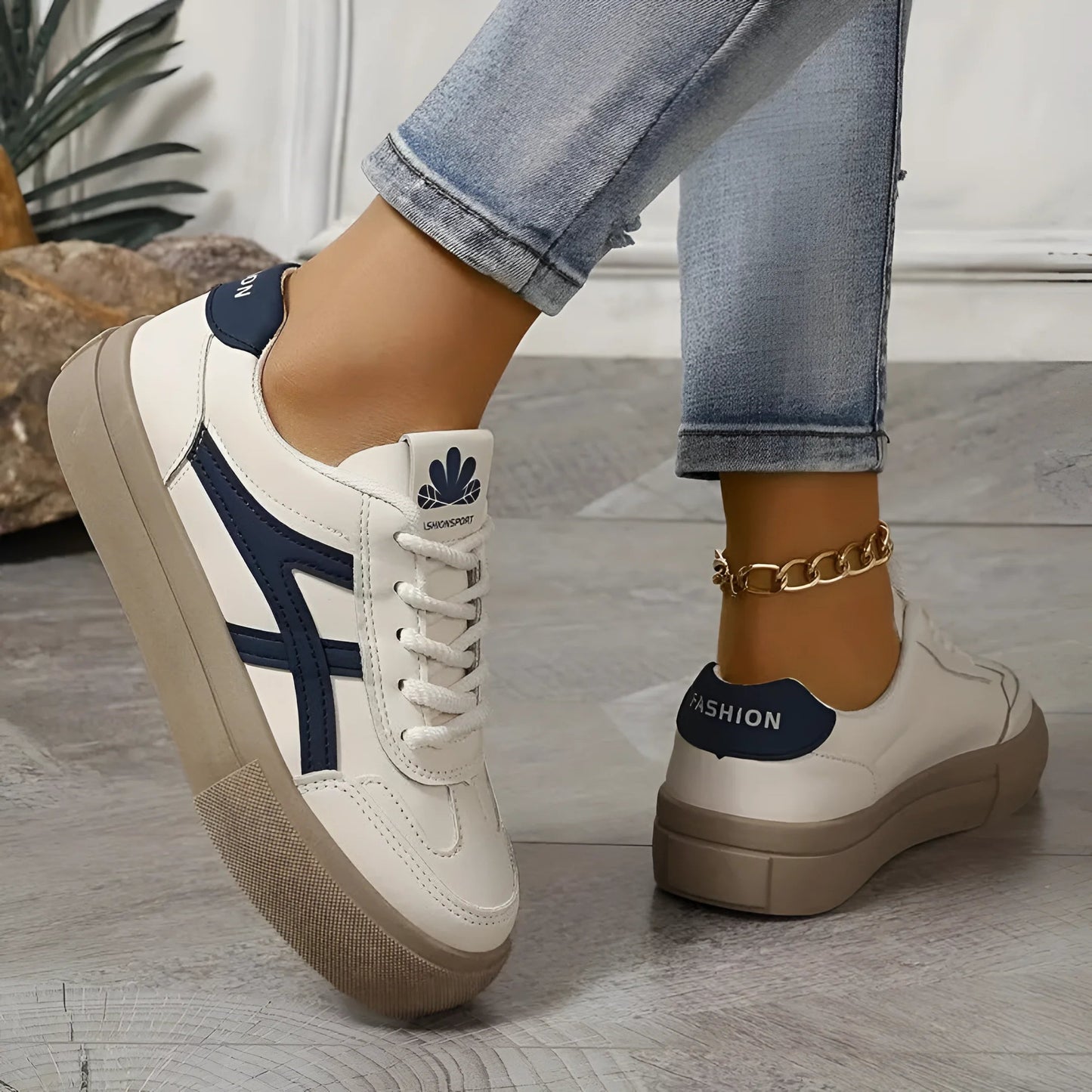 Marija - Retro-geïnspireerde Sneakers met dikke zool voor dames