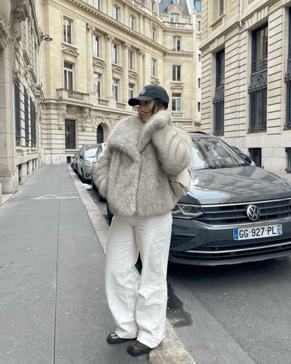 Warm Oversized Dames Faux Fur Winterjas Met Zakken