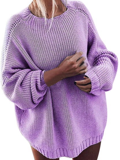 Casual Oversized Gebreide Dames Set met Mini Rok en Sweater