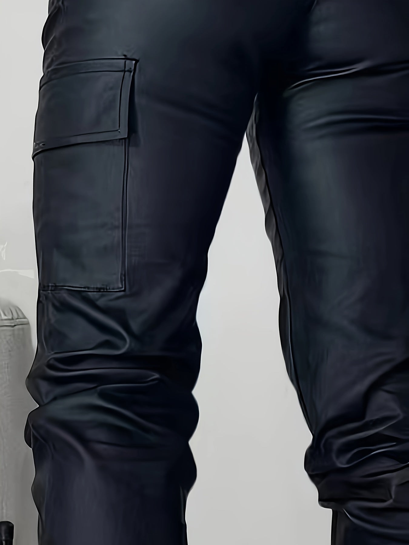 Stoere PU Leren Cargo Broek Voor Dames Met Hoge Taille En Zakken
