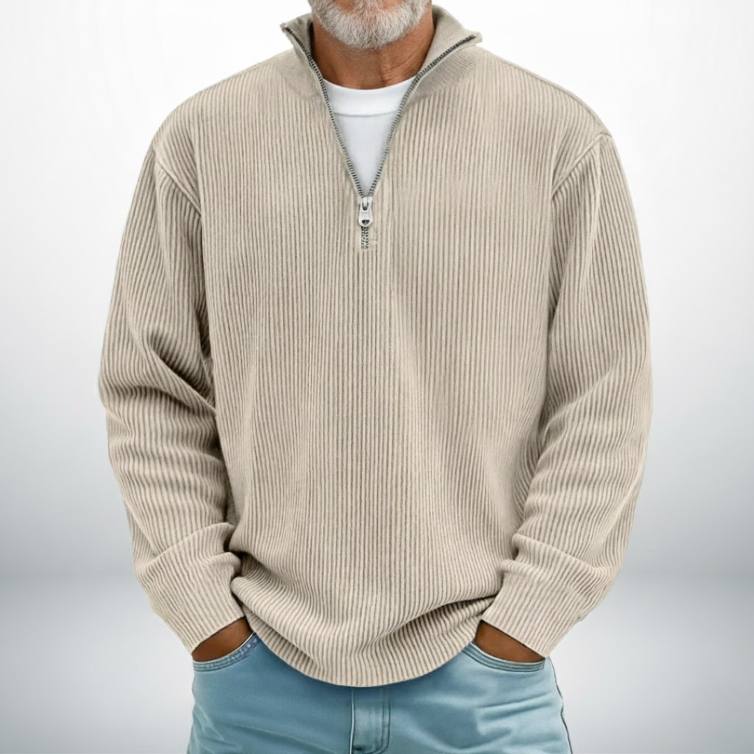 Heren Trui Met Halve Rits En Opstaande Kraag Casual Comfort
