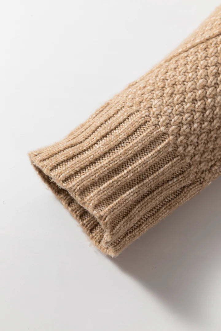 Warme Dames Kabelgebreide Mini Sweaterjurk