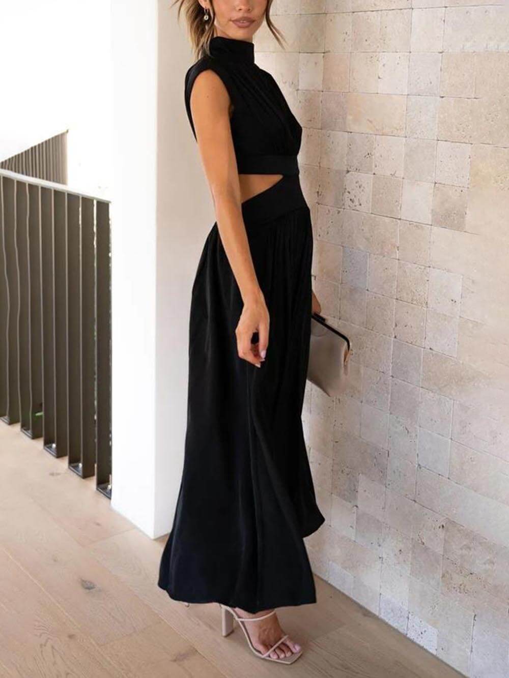 Aneta - Midi-jurk met uitgesneden taille voor dames