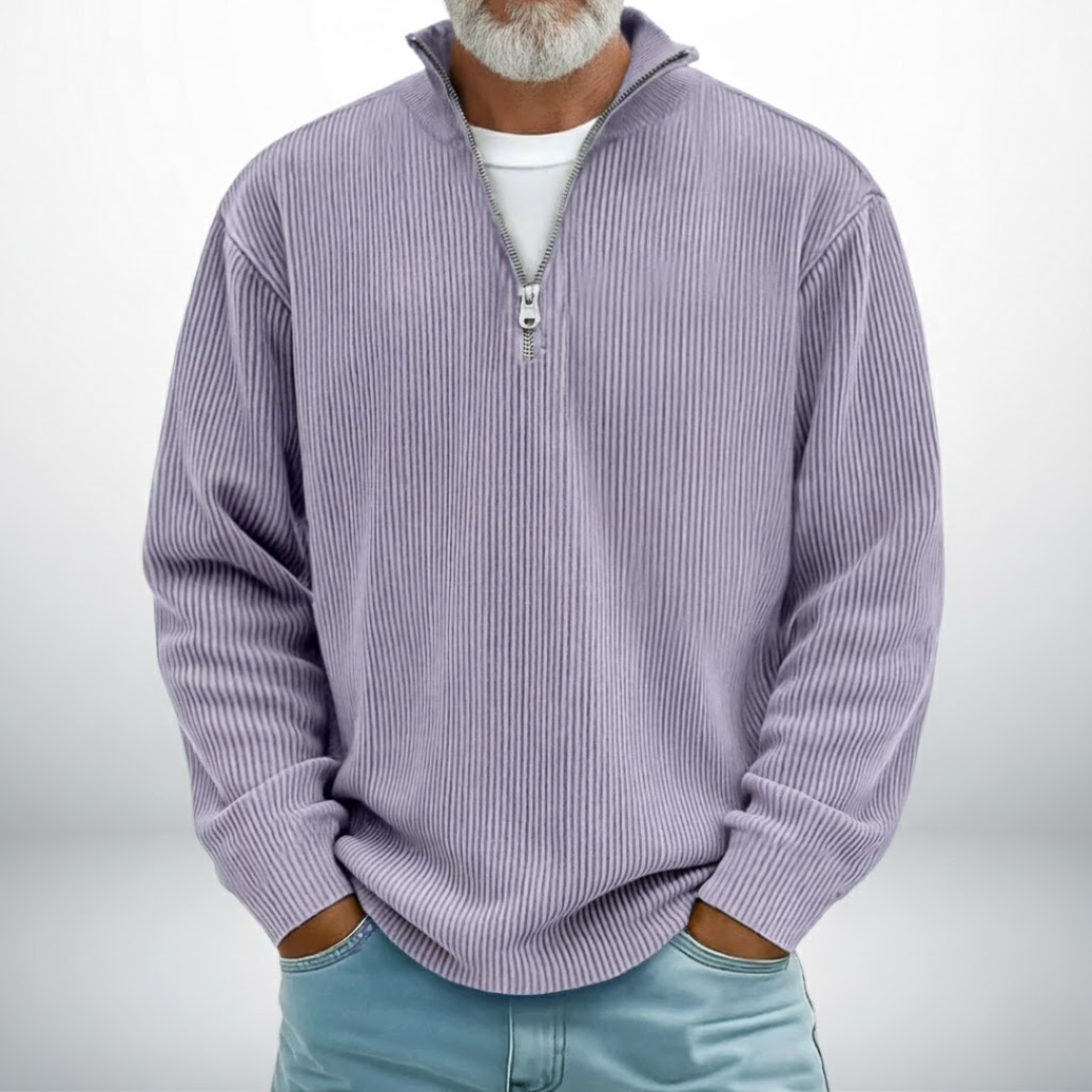 Heren Trui Met Halve Rits En Opstaande Kraag Casual Comfort