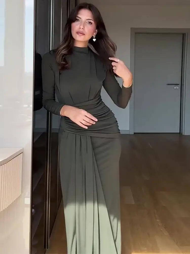 Zorica - Draped Bodycon Dress met lange mouwen voor dames