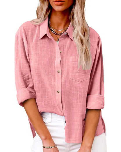 Luchtige Zomer Dames Blouse Met Knoopsluiting