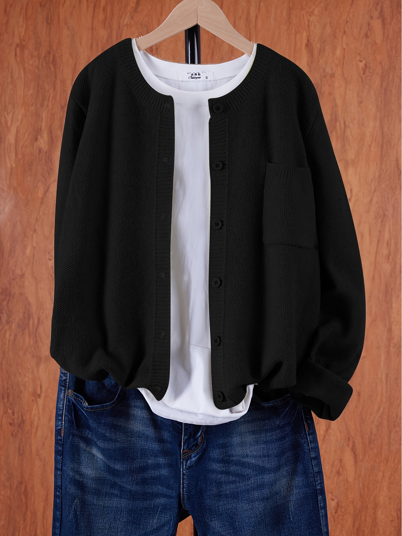 Trendy Zacht Gebreid Dames Vest Met Knopen En Borstzak