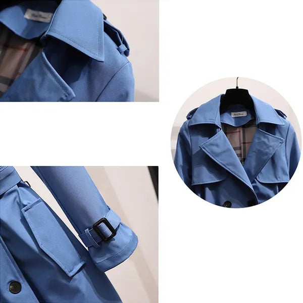 Lange Dames Trenchcoat met Dubbele Knoopsluiting