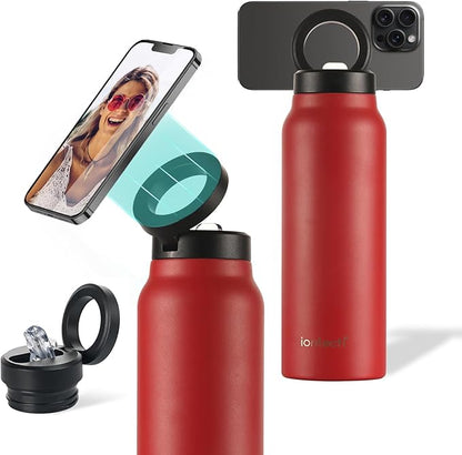 HydroMag - RVS Drinkfles met Magsafe Telefoonhouder