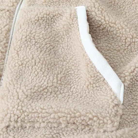 Teddy Fleece Jas Dames met Rits & Zijzakken