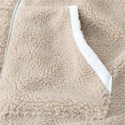 Teddy Fleece Jas Dames met Rits & Zijzakken