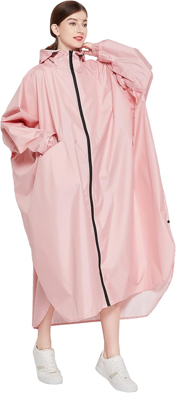 Dames Waterdichte Regenjas Poncho met Capuchon en Opbergzak