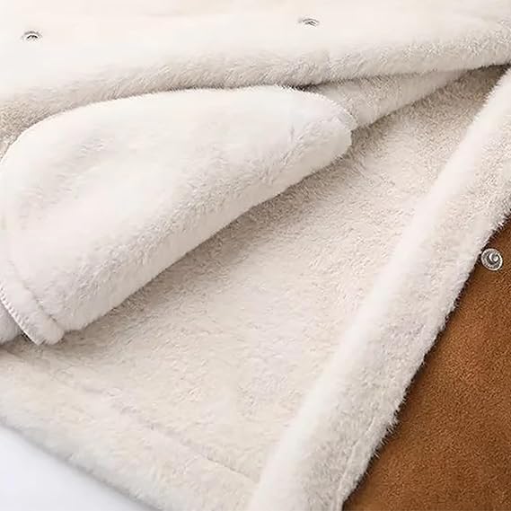 Dames Leren Look Teddy Tussenjas