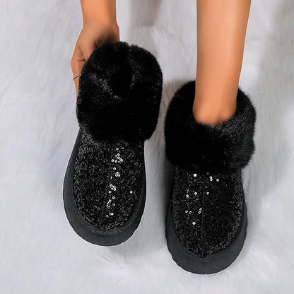 Warme Glitter Pantoffels met Dikke Zool voor Vrouwen