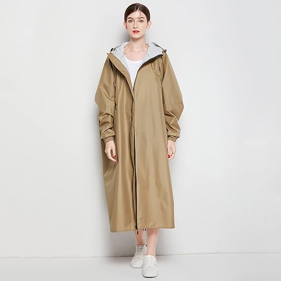 Dames Waterdichte Regenjas Poncho met Capuchon en Opbergzak