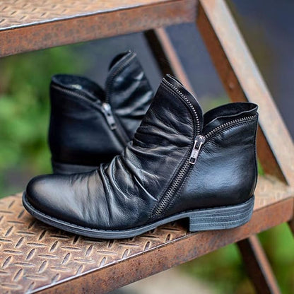Vrouwen Vintage Robuuste Laarsjes met Ritssluiting