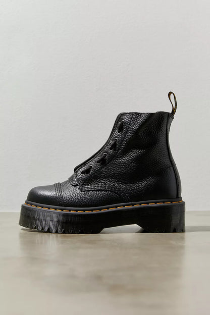 Zwarte Dames Combat Boots Met Chunky Zool en Ritssluiting