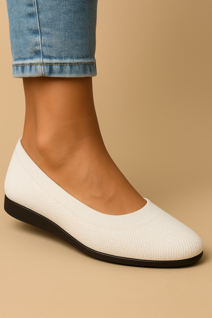 Ademende Gebreide Ballerina's Voor Dames Met Flexibele Pasvorm