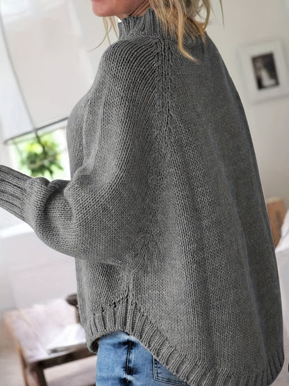 Warme Oversized Kabeltrui Voor Dames Met Col