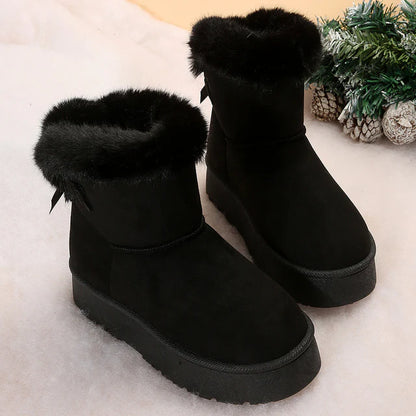 Dames Winter Enkellaarzen Bont Voering Dikke Zool
