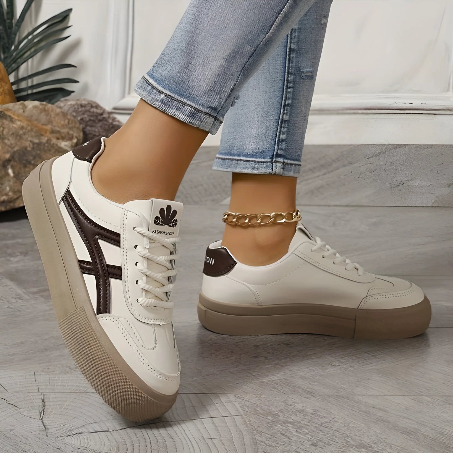 Marija - Retro-geïnspireerde Sneakers met dikke zool voor dames