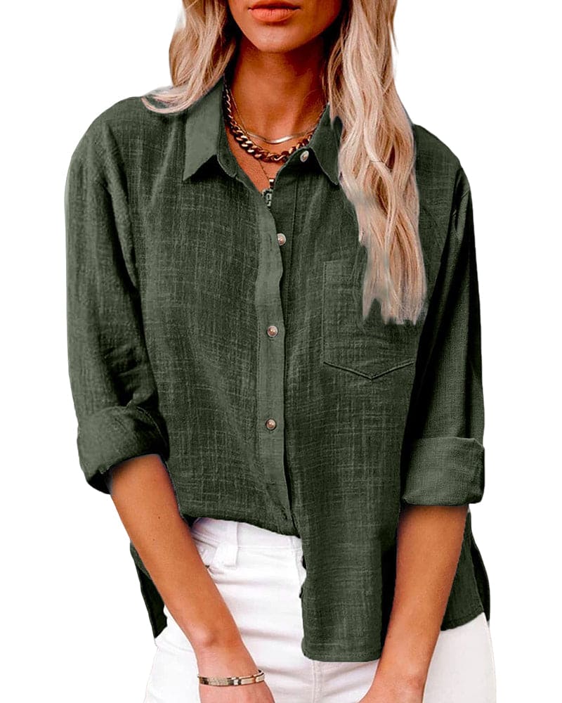 Luchtige Zomer Dames Blouse Met Knoopsluiting
