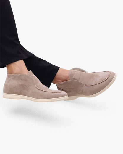 Elegante 3 Delige Gebreide Rits Cardigan Broek en Suède Boots voor Heren
