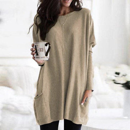 Dames mini winter jurk met zakken