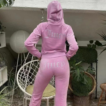 Luxe Zachte Velours Trainingspak Set voor Vrouwen
