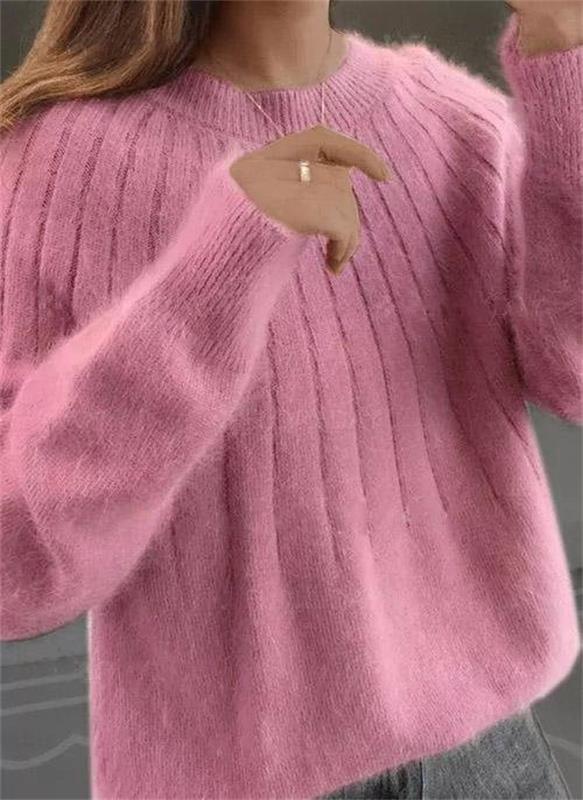 Dollie - Zachte Dames Trui met Kasjmier Look en Ribpatroon