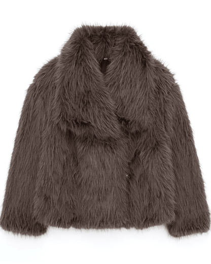 Warm Oversized Dames Faux Fur Winterjas Met Zakken
