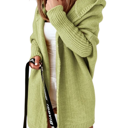 Gebreid Midi Vest voor Dames met Capuchon