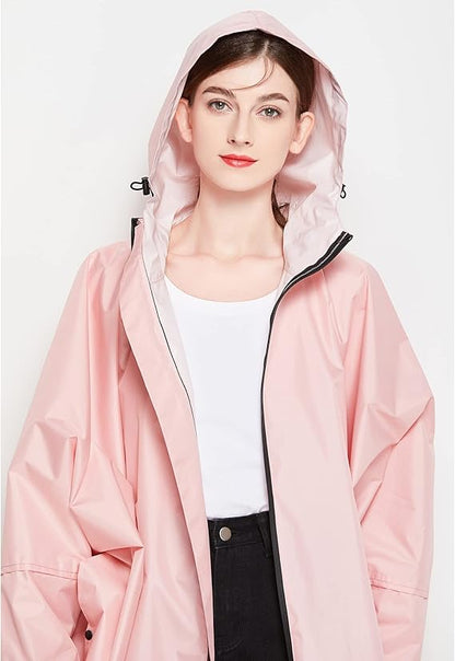 Dames Waterdichte Regenjas Poncho met Capuchon en Opbergzak