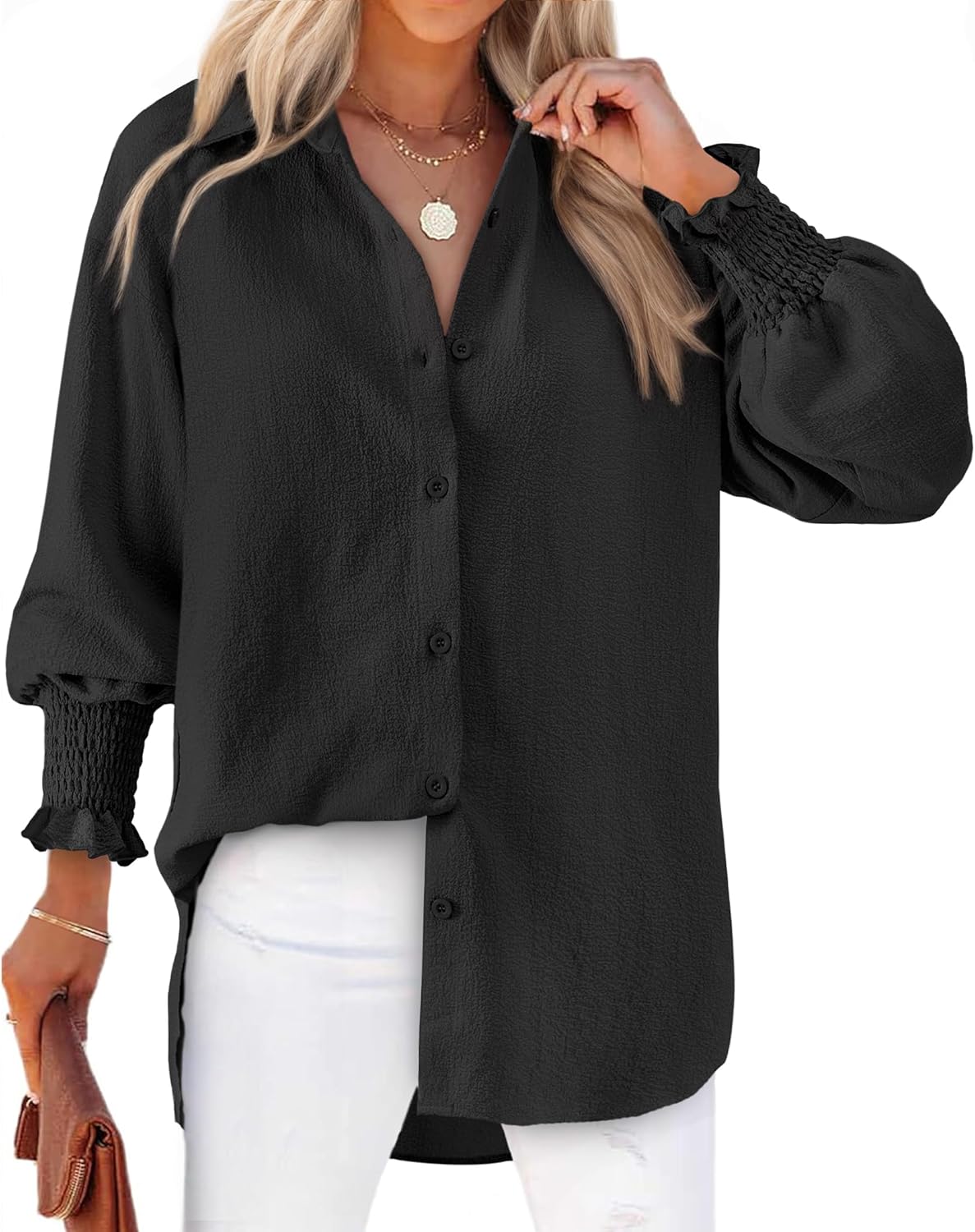 Aleksandra - Gestreepte blouse met knoopsluiting voor dames