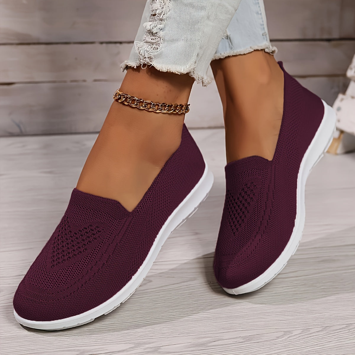 Susanne - Instapsneakers met Hartpatroon en Comfortzool