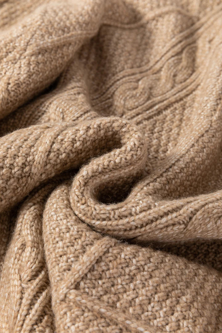 Warme Dames Kabelgebreide Mini Sweaterjurk