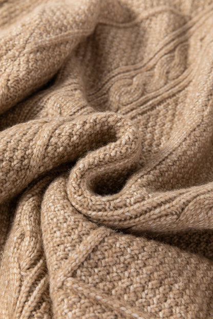Warme Dames Kabelgebreide Mini Sweaterjurk