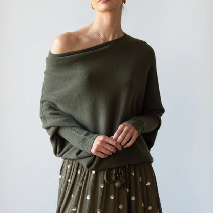Fanni - Off-Shoulder Kasjmier Trui voor dames