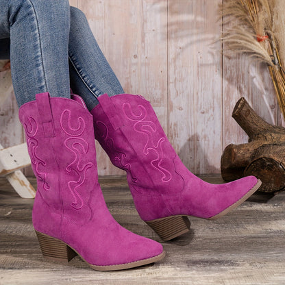 Dames Kuitlaarzen Met Elegante Westernlook En Comfortabele Hak