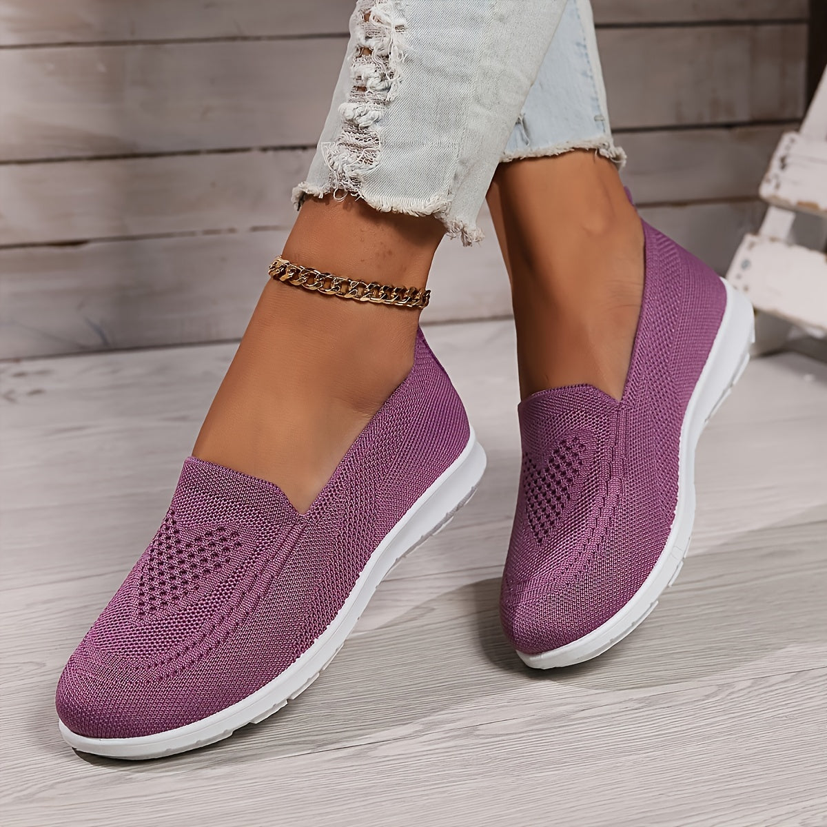 Susanne - Instapsneakers met Hartpatroon en Comfortzool