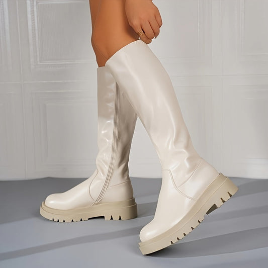 Vrouwen Winterse Knielaarzen met Rits en Anti-Slip Zool