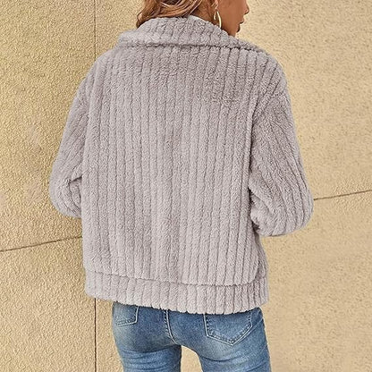 Callista – Teddy vest van ribstof